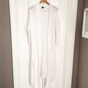 Express white duster cardigan